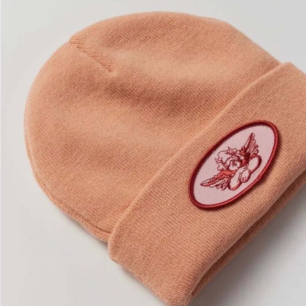 NWOT Peach Boys Lie Logo Patch Knit Beanie - Picture 2 of 5